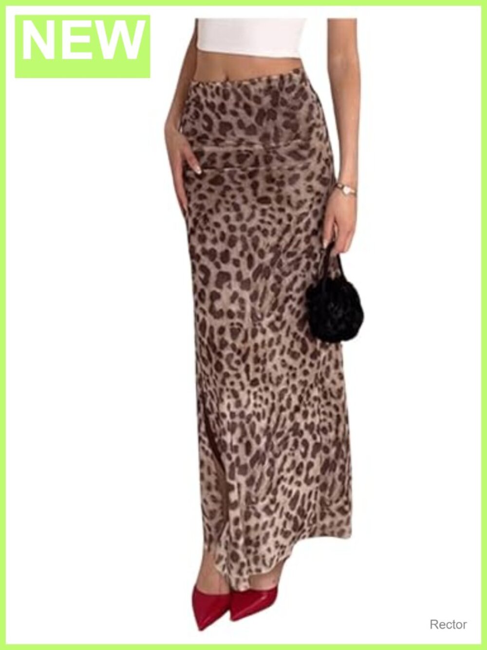 Women's Y2K Leopard Print High Waist Maxi Skirt Flowy Summer Vacation